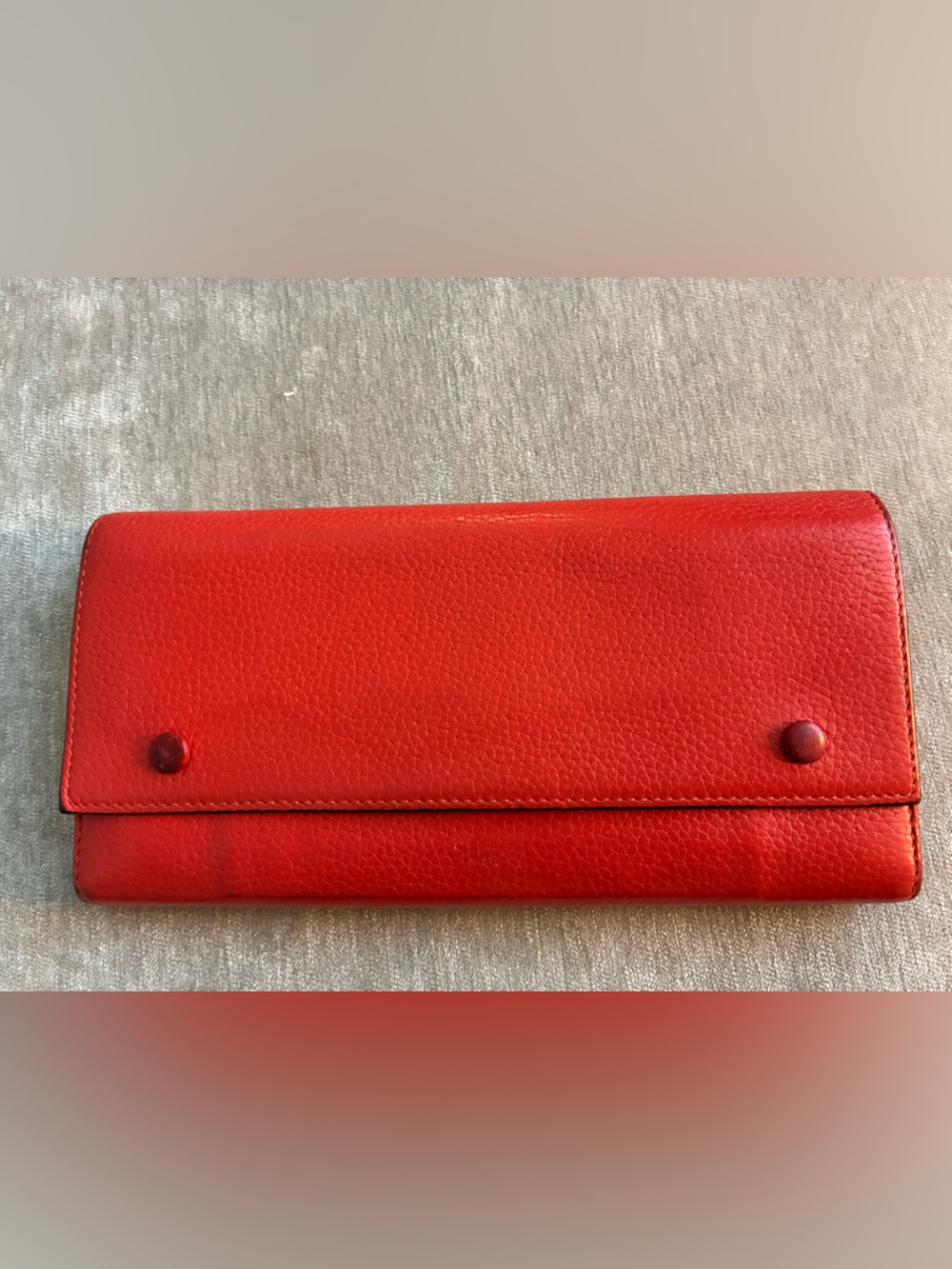 Celine red Leather Long Wallet
